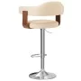 Taburetes de cocina 2 uds cuero sintético madera curvada crema by vidaXL, Kitchen stools - Ref: Foro24-327335, Price: 203,32 ...