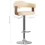 Taburetes de cocina 2 uds cuero sintético madera curvada crema by vidaXL, Kitchen stools - Ref: Foro24-327335, Price: 203,32 ...