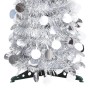 Árbol de Navidad artificial desmontable plateado PET 120 cm