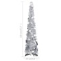 Árbol de Navidad artificial desmontable plateado PET 120 cm