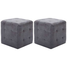 Mesitas de noche 2 uds piel de ante artificial gris 30x30x30cm Mesitas de noche 2 uds piel de ante artificial gris 30x30x30cm