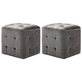 Mesitas de noche 2 unidades terciopelo gris 30x30x30 cm Mesitas de noche 2 unidades terciopelo gris 30x30x30 cm
