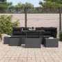 Conjunto de sofá de jardín 7 pcs Negro Poliratán