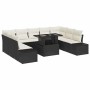 Conjunto de sofá de jardín 10 pcs Negro Poliratán