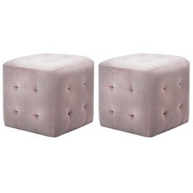 Mesitas de noche 2 unidades terciopelo rosa 30x30x30 cm Mesitas de noche 2 unidades terciopelo rosa 30x30x30 cm