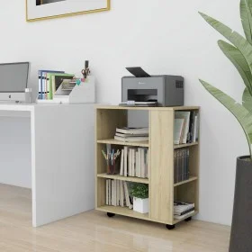 Kleiderschrank mit Rädern Sperrholz Sonoma Eiche 60x35x75cm von vidaXL, Schließfächer und Lagerschränke - Ref: Foro24-808452,...
