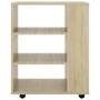 Armario con ruedas madera contrachapada roble Sonoma 60x35x75cm de vidaXL, Taquillas y armarios de almacenamiento - Ref: Foro...