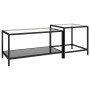 2-teiliger Couchtisch aus gehärtetem schwarzem Glas von vidaXL, Seitentische - Ref: Foro24-331615, Preis: 113,99 €, Rabatt: %