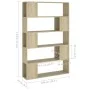 Separator-Bücherregal aus Sonoma-Eichensperrholz, 100 x 24 x 155 cm von vidaXL, Bücherregale und Regale - Ref: Foro24-809200,...