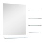 Espejo de pared con 5 estantes plateado 50x60 cm
