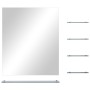 Espejo de pared con 5 estantes plateado 50x60 cm