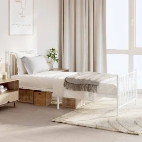 Metal bed frame with headboard and footboard white 80x200 cm by vidaXL, Beds and slatted bases - Ref: Foro24-350940, Price: 6...