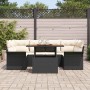 Conjunto de sofá de jardín 7 pcs Negro Poliratán