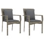 Sillas de jardín con cojines 2 unidades ratán sintético gris de vidaXL, Conjuntos de jardín - Ref: Foro24-319878, Precio: 105...