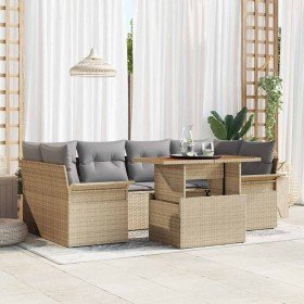 Conjunto de sofá de jardín 7 pcs Beige Poliratán en Conjuntos de jardín | Comprar online en Foro24