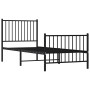 Bed frame with headboard and black metal footboard 80x200 cm by vidaXL, Beds and slatted bases - Ref: Foro24-350873, Price: 7...
