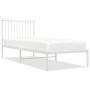 Bettgestell aus Metall mit weißem Kopfteil 80x200 cm von vidaXL, Betten und Lattenroste - Ref: Foro24-350922, Preis: 69,12 €,...