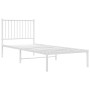 Bettgestell aus Metall mit weißem Kopfteil 80x200 cm von vidaXL, Betten und Lattenroste - Ref: Foro24-350922, Preis: 69,12 €,...