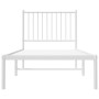 Bettgestell aus Metall mit weißem Kopfteil 80x200 cm von vidaXL, Betten und Lattenroste - Ref: Foro24-350922, Preis: 69,12 €,...