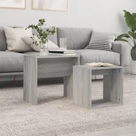 Stackable coffee tables 2 pieces Sonoma gray engineered wood by vidaXL, Coffee table - Ref: Foro24-815541, Price: 41,45 €, Di...