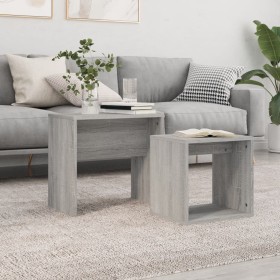 Stapelbare Couchtische 2 Stück Sonoma graues Holzwerkstoff von vidaXL, Couchtisch - Ref: Foro24-815541, Preis: 40,92 €, Rabat...