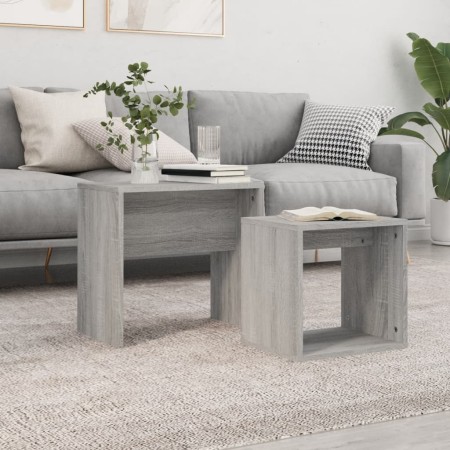 Stapelbare Couchtische 2 Stück Sonoma graues Holzwerkstoff von vidaXL, Couchtisch - Ref: Foro24-815541, Preis: 40,92 €, Rabat...