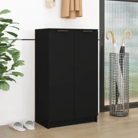 Black plywood shoe cabinet 59x35x100 cm by vidaXL, Shoe racks and shoe organizers - Ref: Foro24-811440, Price: 97,63 €, Disco...