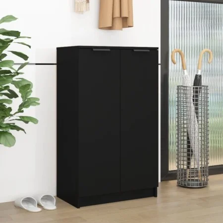 Black plywood shoe cabinet 59x35x100 cm by vidaXL, Shoe racks and shoe organizers - Ref: Foro24-811440, Price: 100,85 €, Disc...