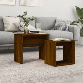 Stackable coffee tables 2 pieces engineered wood brown oak by vidaXL, Coffee table - Ref: Foro24-815542, Price: 36,80 €, Disc...