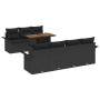 Conjunto de sofá de jardín 8 pcs Negro Poliratán