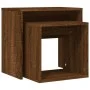 Stackable coffee tables 2 pieces engineered wood brown oak by vidaXL, Coffee table - Ref: Foro24-815542, Price: 36,80 €, Disc...