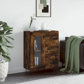 Smoked oak engineered wood sideboard 69.5x34x90 cm by vidaXL, Sideboards - Ref: Foro24-828041, Price: 67,63 €, Discount: %