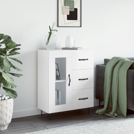 Sideboard aus glänzendem weißem Sperrholz 69,5x34x90 cm von vidaXL, Sideboards - Ref: Foro24-828038, Preis: 101,75 €, Rabatt: %