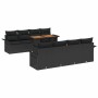 Conjunto de sofá de jardín 9 pcs Negro Poliratán