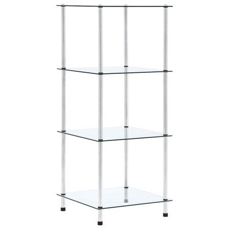 Estantería 4 niveles cristal templado transparente 40x40x100 cm en Librerías y estanterías | Comprar online en Foro24
