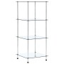 Estantería 4 niveles cristal templado transparente 40x40x100 cm