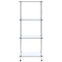 Estantería 4 niveles cristal templado transparente 40x40x100 cm en Librerías y estanterías | Comprar online en Foro24