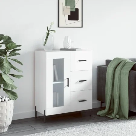 Hochglanzweißes Sperrholz-Sideboard 69,5 x 34 x 90 cm von vidaXL, Sideboards - Ref: Foro24-828054, Preis: 84,39 €, Rabatt: %