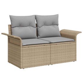 Conjunto de sofá de jardín 6 pcs Beige Poliratán