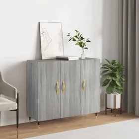 Engineered wood sideboard in Sonoma grey, 90x34x80 cm. by vidaXL, Sideboards - Ref: Foro24-828090, Price: 81,59 €, Discount: %