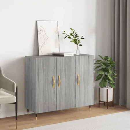 Engineered wood sideboard in Sonoma grey, 90x34x80 cm. by vidaXL, Sideboards - Ref: Foro24-828090, Price: 81,59 €, Discount: %