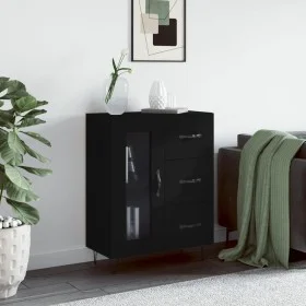 Black engineered wood sideboard 69.5x34x90 cm by vidaXL, Sideboards - Ref: Foro24-828037, Price: 94,54 €, Discount: %