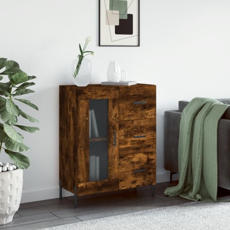 Smoked oak engineered wood sideboard 69.5x34x90 cm by vidaXL, Sideboards - Ref: Foro24-828057, Price: 105,17 €, Discount: %