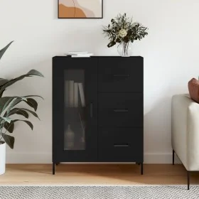 Black engineered wood sideboard 69.5x34x90 cm by vidaXL, Sideboards - Ref: Foro24-828045, Price: 100,99 €, Discount: %