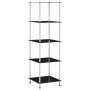 Estantería 5 niveles cristal templado negro 40x40x130 cm en Librerías y estanterías | Comprar online en Foro24