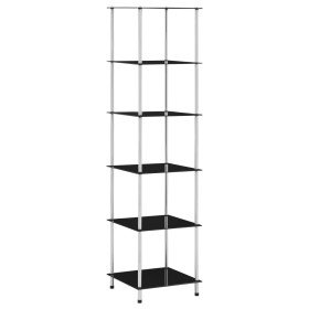 Estantería 6 niveles cristal templado negro 40x40x160 cm
