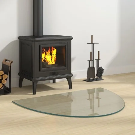 Semicircular glass plate for fireplace 800x600 mm by vidaXL, Glass - Ref: Foro24-324110, Price: 53,63 €, Discount: %