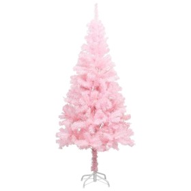 Árbol de Navidad artificial con soporte rosa PVC 150 cm