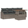 Conjunto de sofá de jardín 5 pcs Gris Poliratán