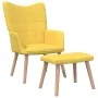 Silla de relajación con reposapiés tela amarillo mostaza de vidaXL, Sillones - Ref: Foro24-327937, Precio: 132,11 €, Descuent...